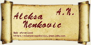 Aleksa Nenković vizit kartica